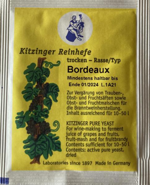 Kitzinger Weinhefe Bordeaux 5gr. für 50 ltr. Most oder Maische